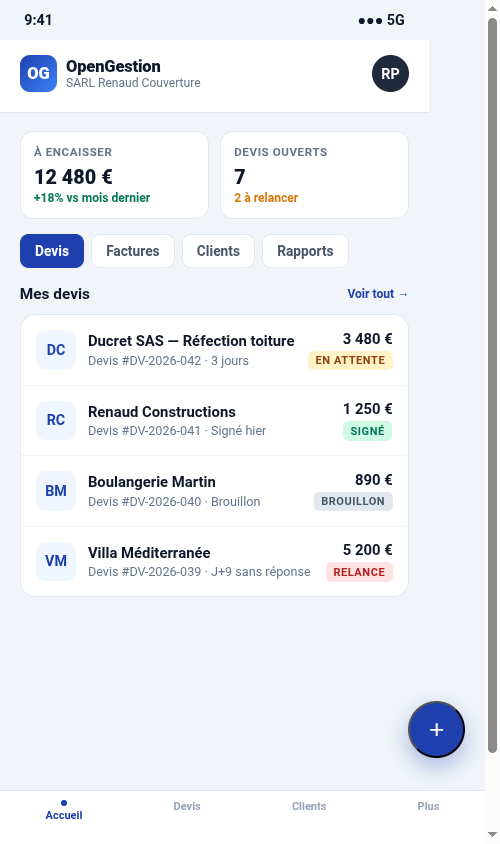 Aperçu OpenGestion